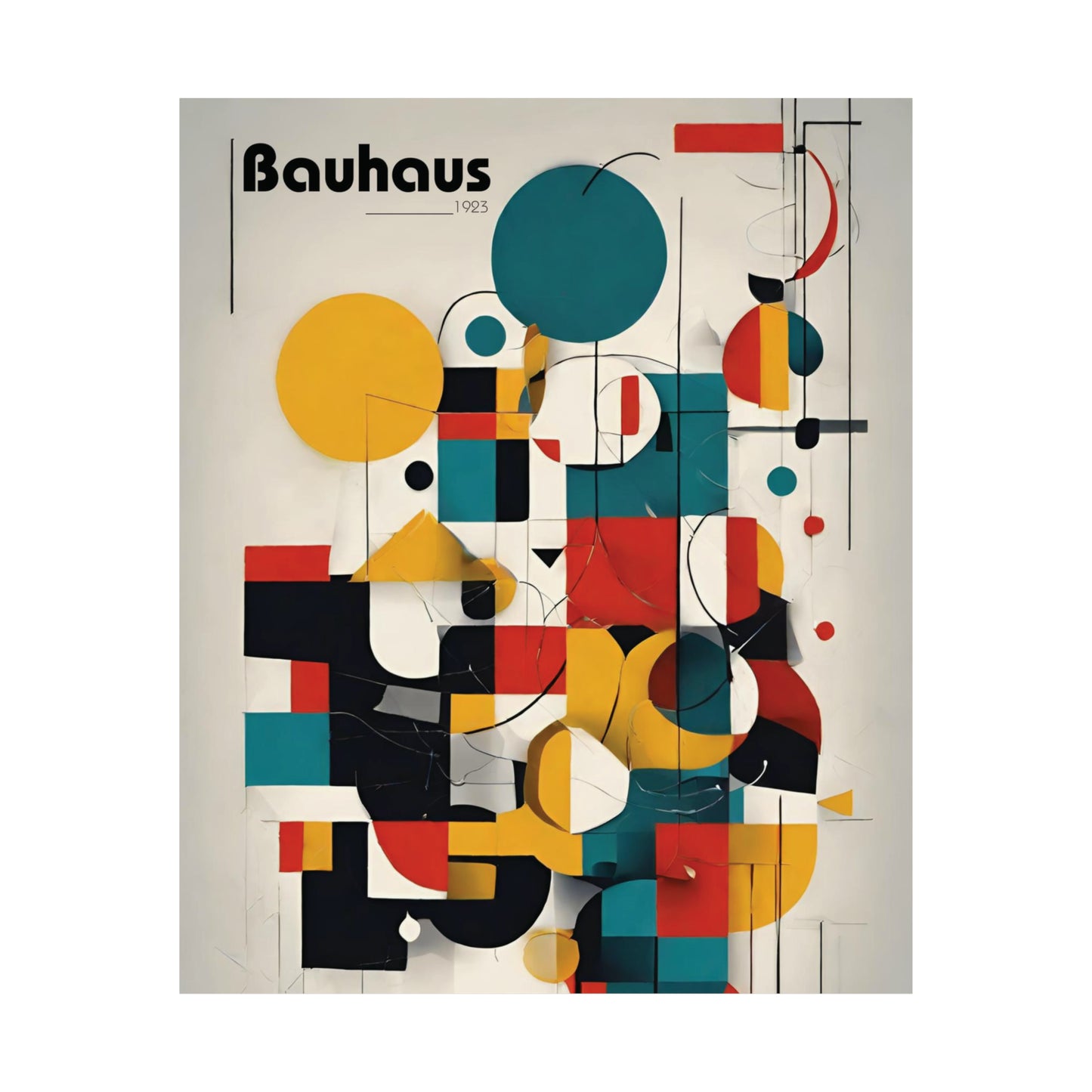 Bauhaus Random Shapes Matte Vertical Poster