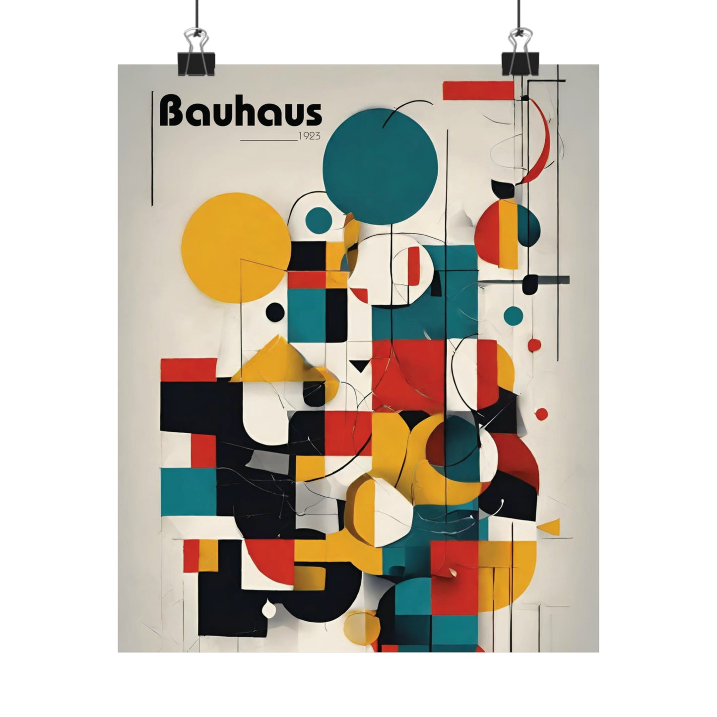 Bauhaus Random Shapes Matte Vertical Poster