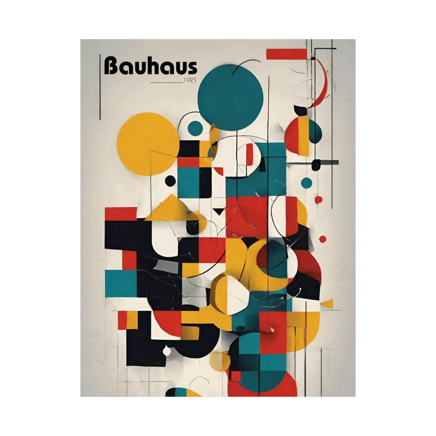 Bauhaus Random Shapes Matte Vertical Poster