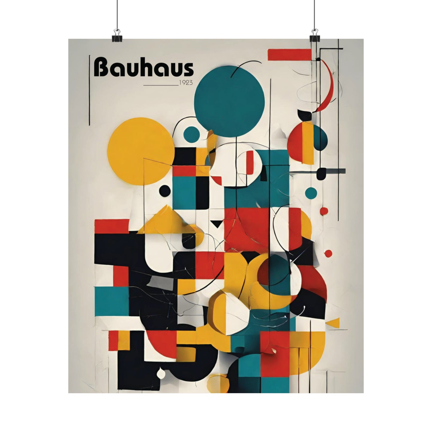 Bauhaus Random Shapes Matte Vertical Poster