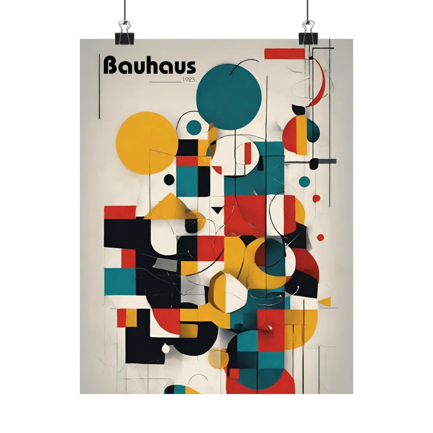 Bauhaus Random Shapes Matte Vertical Poster