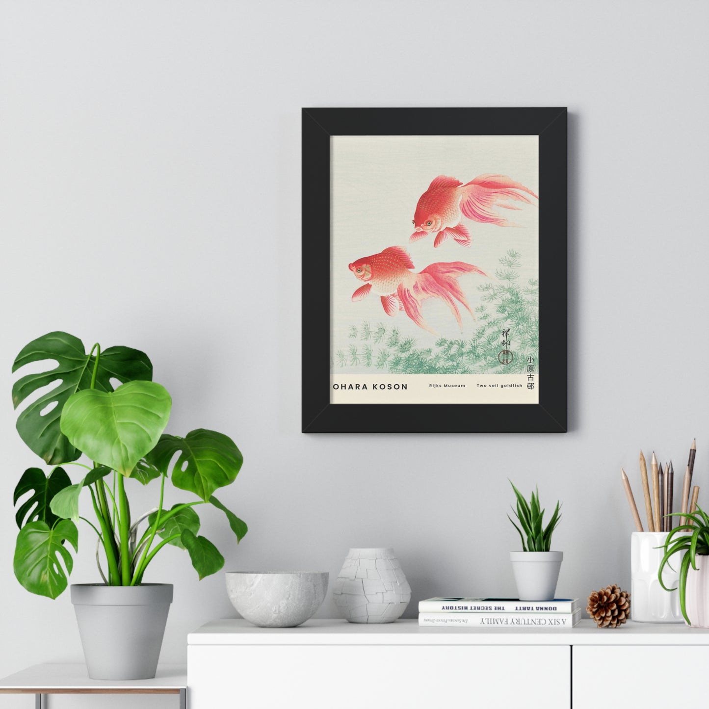 Japanese Poster | Ohara Koson | Two Veil Goldfish