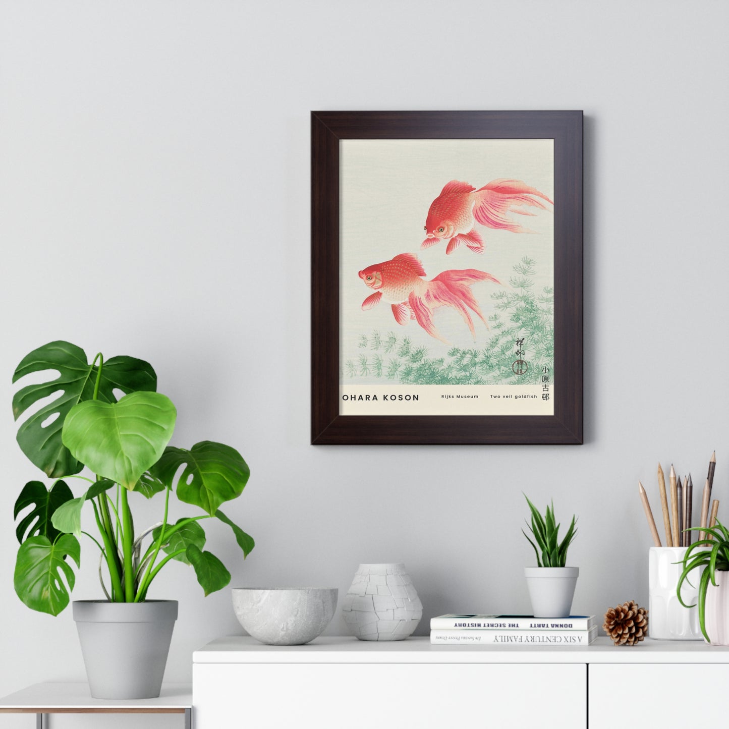 Japanese Poster | Ohara Koson | Two Veil Goldfish