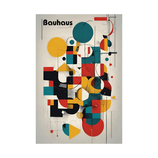 Bauhaus Random Shapes Matte Vertical Poster